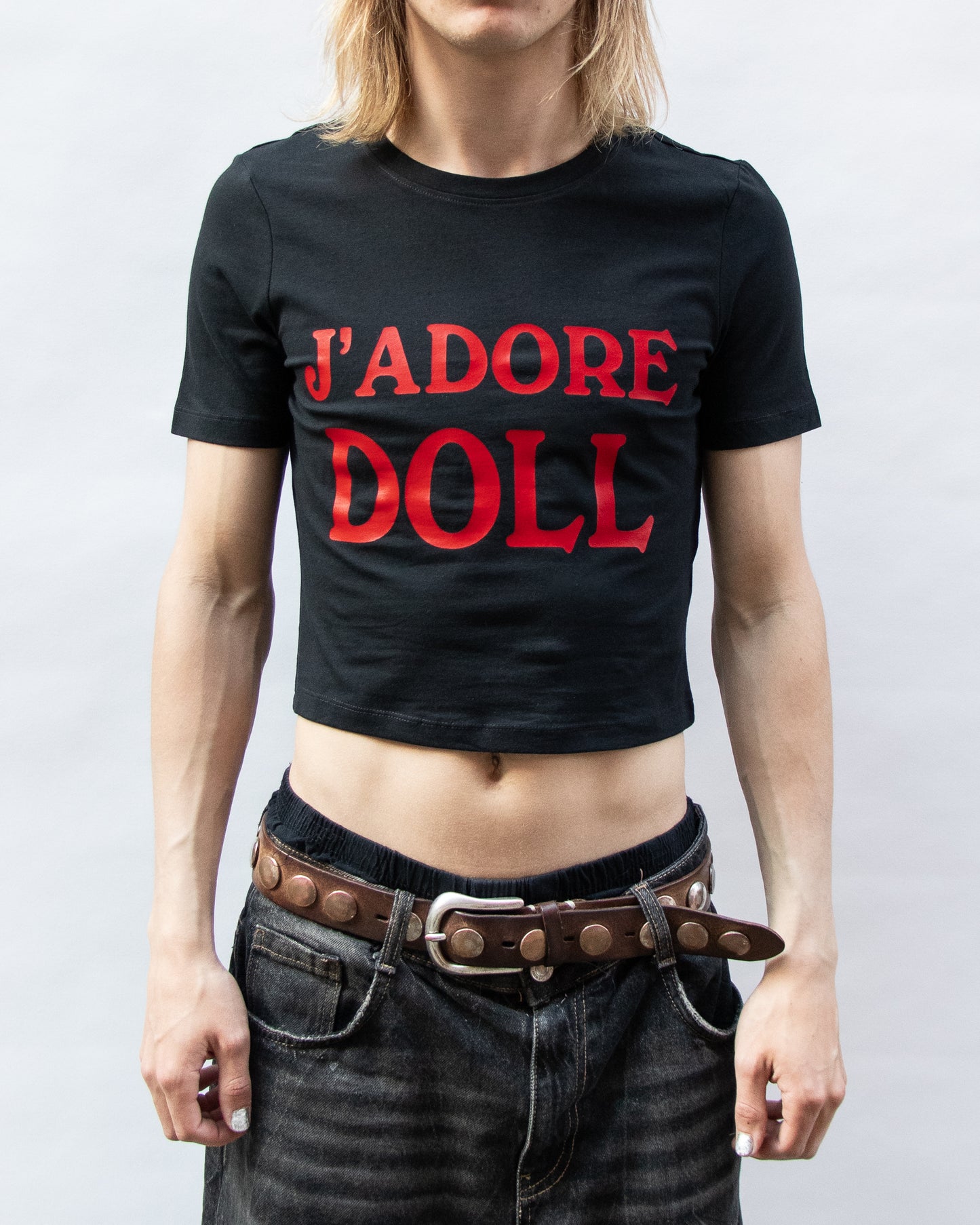 RED FOR LOVE DOLL CROPPED T-SHIRT