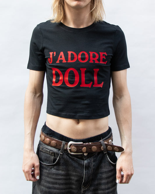 RED FOR LOVE DOLL CROPPED T-SHIRT