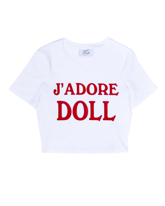 RED FOR LOVE DOLL CROPPED T-SHIRT